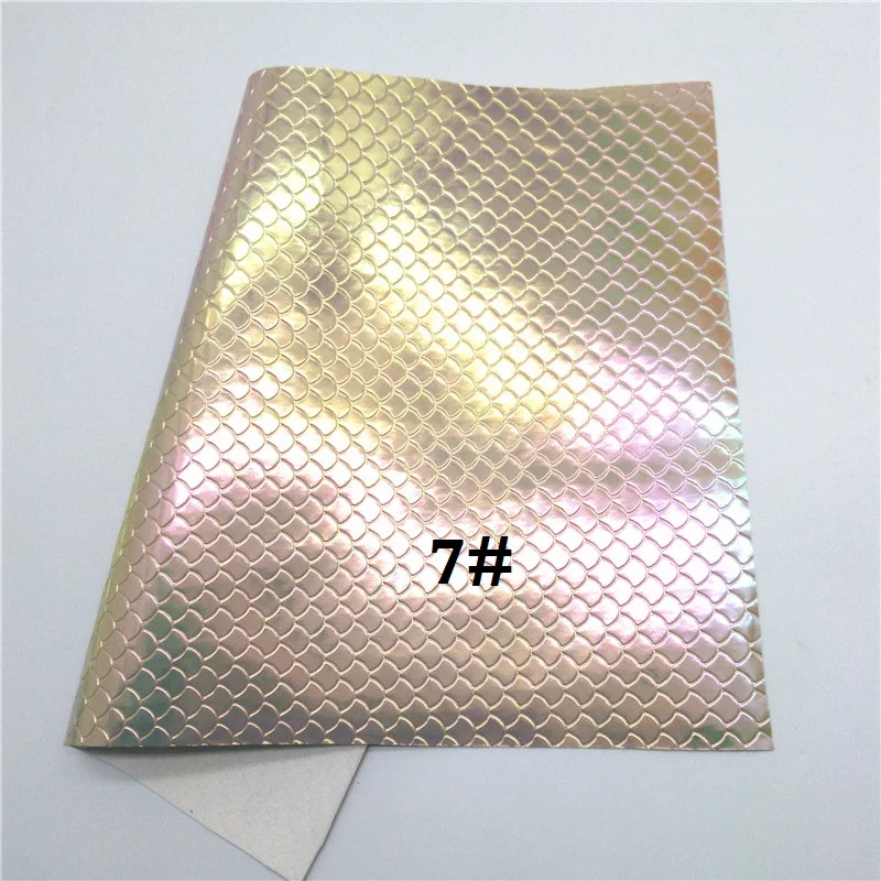 7 Glitterwishcome 21X29 см A4 размер винил для бантов рыбья чешуя "Русалка" Синтетическая кожа ткань искусственная кожа листы для бантов, GM457A - Цвет: 7