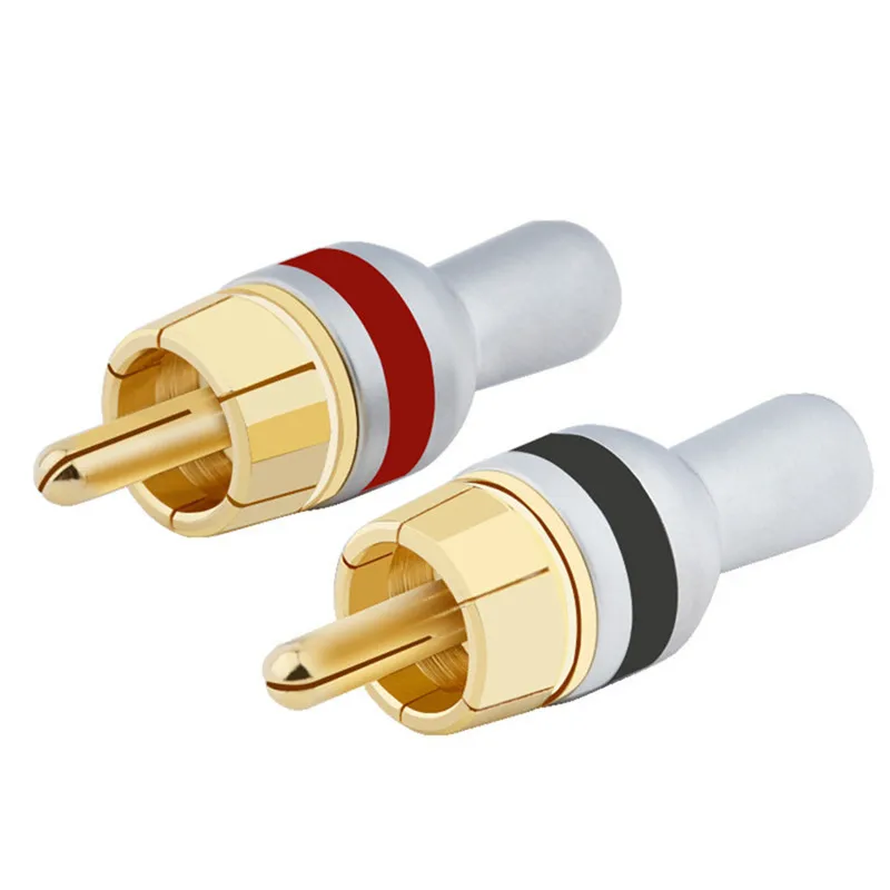 RCA Plug Speakon Connectors Audio Jack Copper Gold Plated Male Wire
