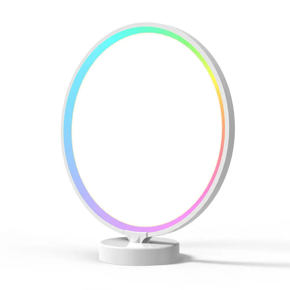 

Newest RGB Dimmable Bedside Circle Lamp Table Desktop Bedroom Nightstand Light 6 Lighting Modes