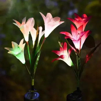 

1pcs Solar Lily Lawn Light Outdoor Garden Light Led Courtyard Decorative Landscape Light
