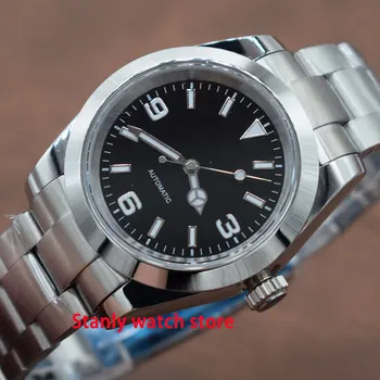 

Sapphire glass Bliger 40mm black sterile dial luminous marks polished bezel miyota 8215 automatic movement men's wrist watches