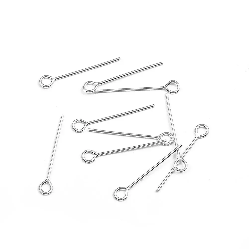 18 épingles à quatre boules avec anneau plaqué argent sterling