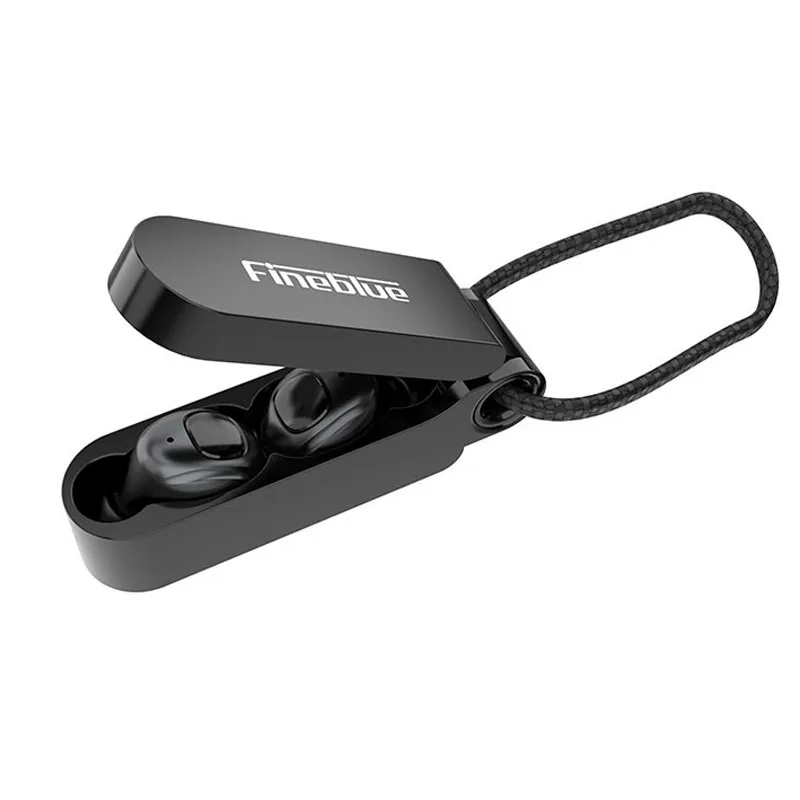 Fineblue F MAX TWS Bluetooth наушники, беспроводная гарнитура, стерео наушники с зарядной коробкой для всех Bluetooth планшетов, смартфонов, Новинка - Цвет: Черный