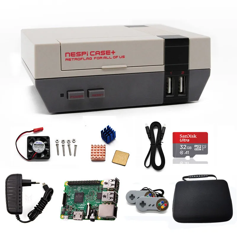 Оригинальный Retroflag NESPI чехол + плюс игровая консоль для Raspberry Pi 3B 3 B ТВ приставка с
