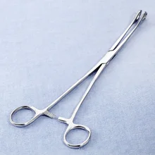 Stainless Steel Sponge Pliers Medical Pliers Cupping Pliers Oval Oval Pliers Straight Elbow Toothless Sponge Clip 25cm