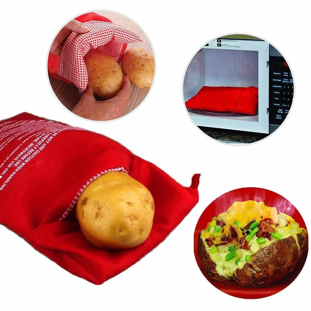 Washable Cooker Bag Convenience Microwave Oven Potato Bag Easy To Cook Pocket Fast Baked Potatoes Rice Pocket Kitchen Gadgets