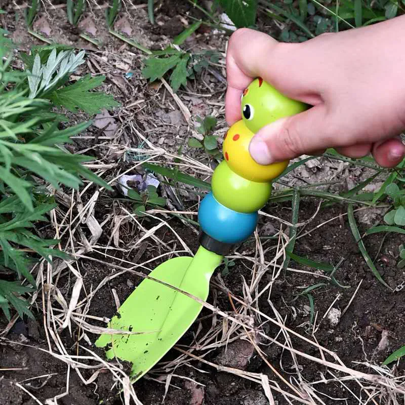 Garden Shovel,Rake,Cultivator,Weeder Tools With Ergonomic Handle Caterpillar Modeling Kindergarten Planting Tools 3