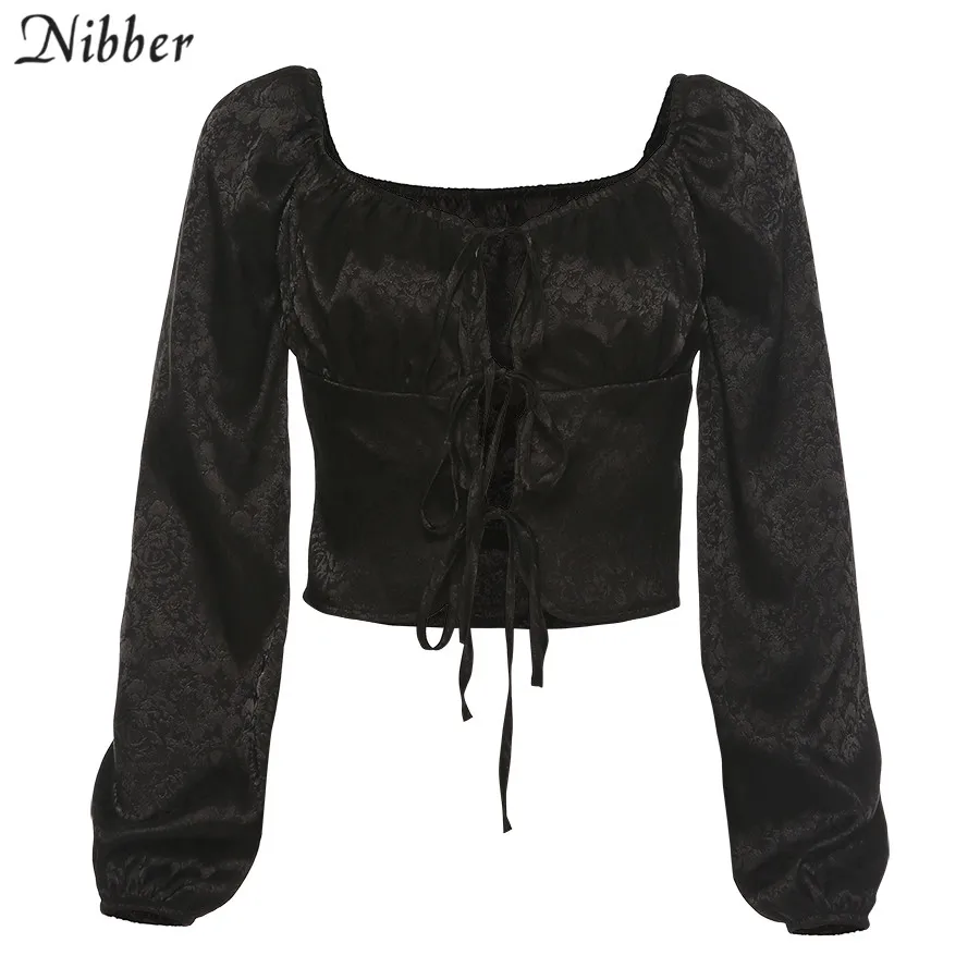 Nibber французский романтик черный полый кроп Топы женские футболки Мода ретро элегантный низкий вырез уличная безрукавка рубашки mujer
