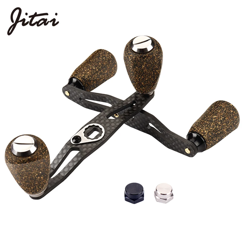 JITAI 8*5mm 7*4mm Fishing Reel Handle With Durable Cork Knob For Baitcasting/Spinning Wheels Carbon Fiber Fishing Accessory Tool