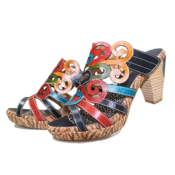 

Women's shoes handmade shoes sandals high-heeled slippers shoes round head
