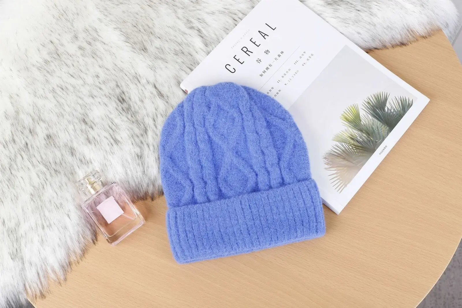 Wool Cap Blue Новая женская вязаная шапка женская осенне-зимняя шерстяная шапка пчела смешанных цветов вязаная осенне-зимняя шерстяная Шерстяная кепка берет шляпа - Цвет: Wool Cap Blue