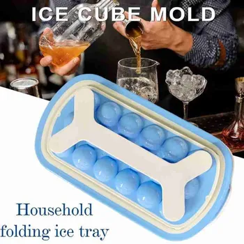 

1pc Household Folding Ice Tray Food Grade Round Ice Cube Mold 36 Tray Ice Film Storage Box Portable Ice Maker Kitchen Tool