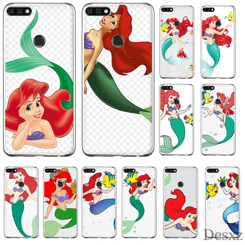 

Mobile Phone Case TPU For Huawei Honor 7A 7C 7X 6A 8 8X 8C 9 9X View 20 Note 10 Lite Cover Mermaid Girl