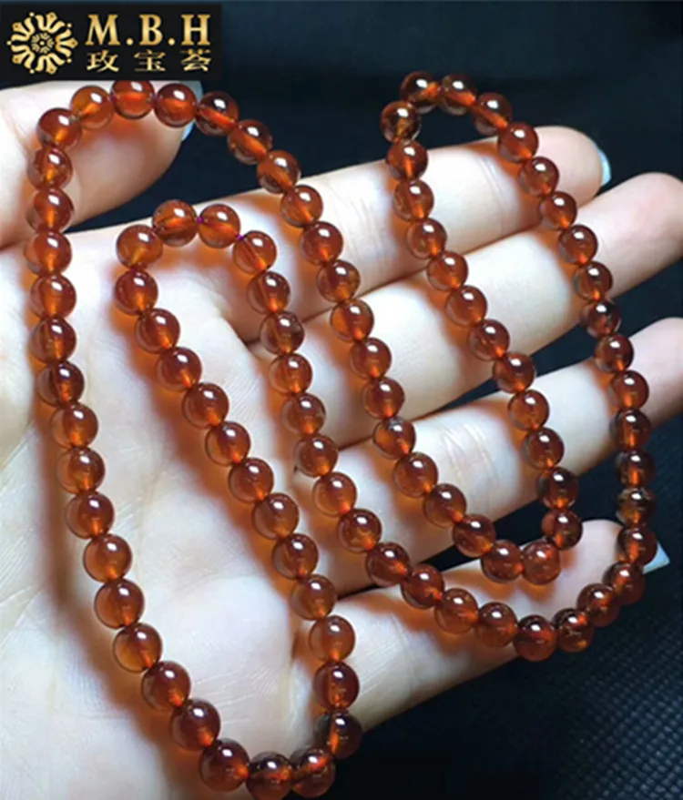 

Garnet Bracelets Orange-Red-Style Crystal Bracelets Accessories 67A Natural Orange Garnet Bracelets Multi-turn