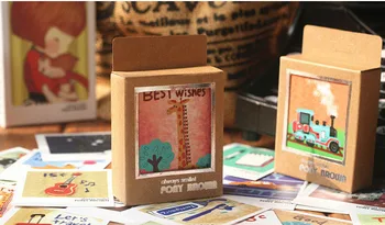 

Interesting Cartoon Characters Happy Life Series 5.8*7cm 40pcs Delicate Classical Retro Cartoon Postcard Delicately Packed Gift