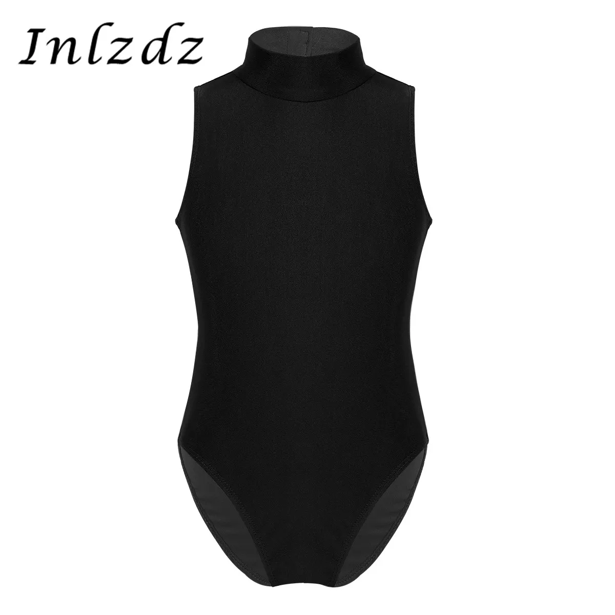 Детский гимнастический купальник для девочек танцевальный костюм без рукавов с