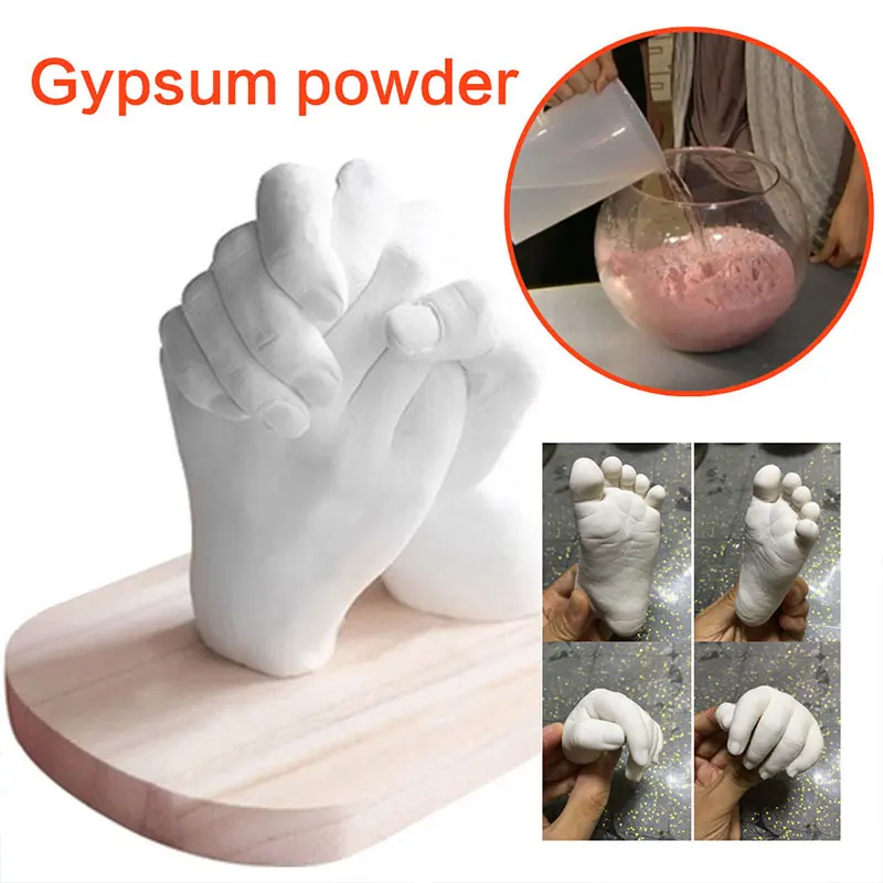 

White 3D Hand Mud Powder Beautiful Cloning Powder Model Statue Mother'S Day Love DIY Hand Mold Hands Feet Baby Souvenir