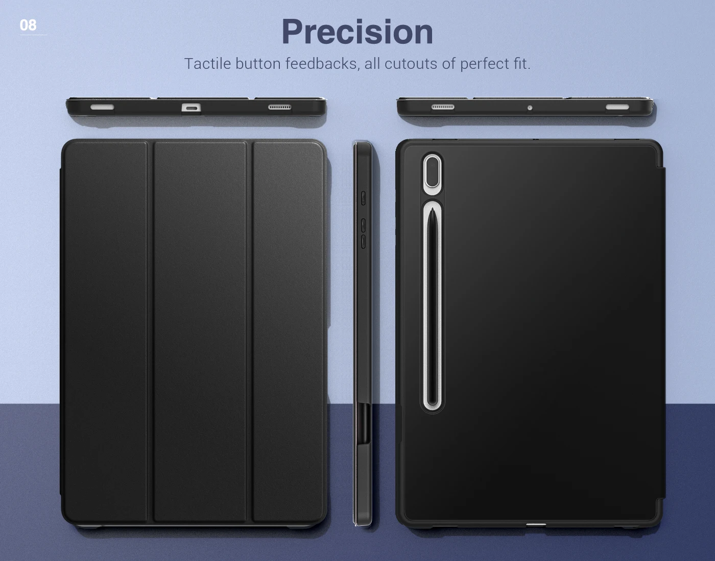 Case For Samsung Galaxy Tab S7 FE 12.4-Inch 2021/Galaxy Tab S8 Plus &Galaxy Tab S7 Plus,Shockproof Full Body Trifold Stand case galaxy s22 ultra flip case