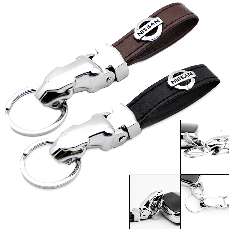 

3D Metal Leopard Car Logo Key Ring Auto Keychian for Nissans Nismo X-trail Almera Qashqai Tiida Teana Key Accessories Ornaments