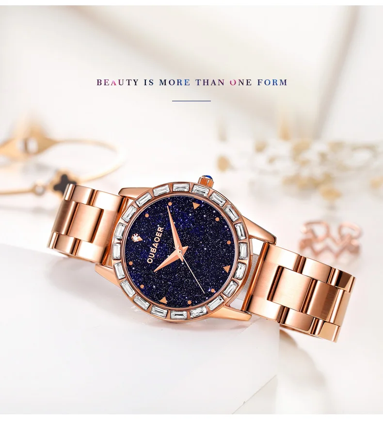 Швейцарские звездное небо часы женские модные часы Роскошные брендовые наручные часы из розового золота водонепроницаемые Relogio Masculino студентов