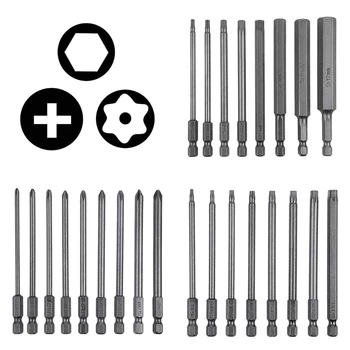 

GTBL 25Pcs 100Mm Long Magnetic Screwdriver Bit Set 4 Inch Drill Screw Driver Power Tools Kit