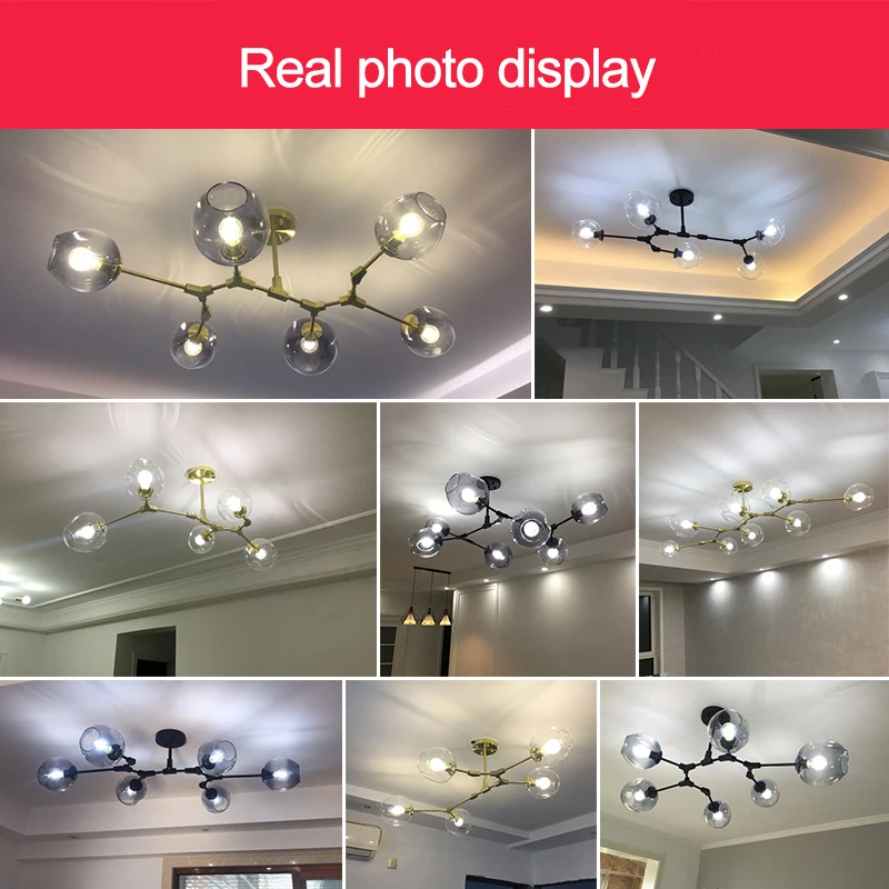 Vintage Loft Industrial Pendant Lights Black Gold Hanglamp Stair Dining Room Glass Shade Luminaire Suspendu Nordic Pendant Lamp 6