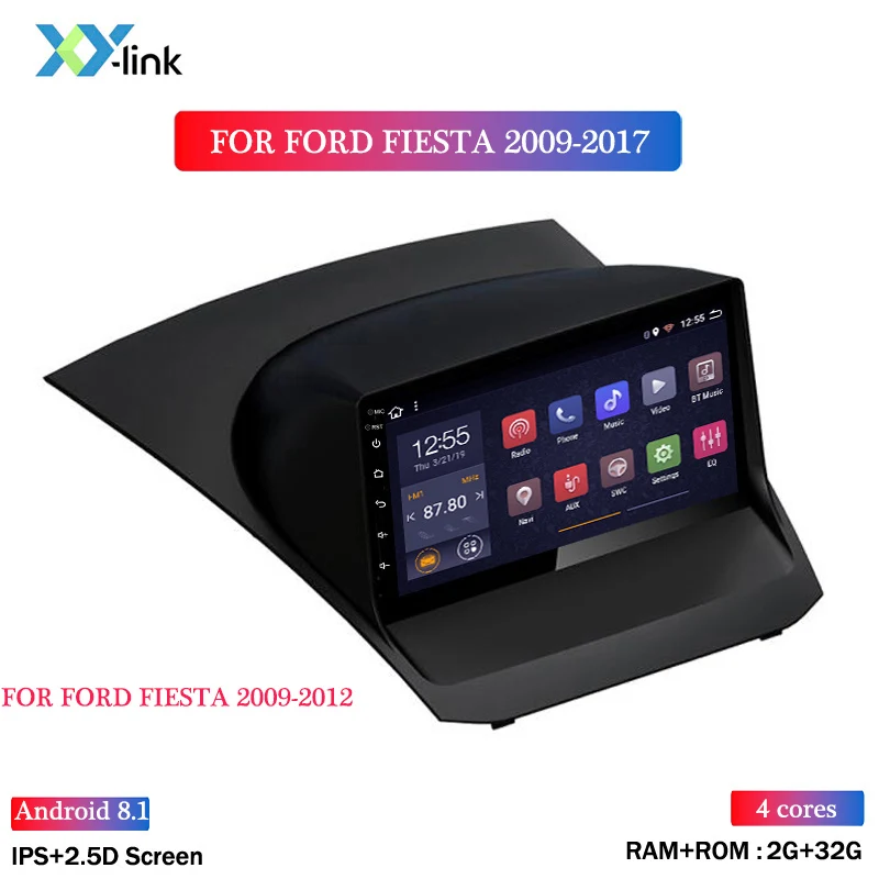 4 CORES 2G RAM 9 дюймов 2.5D ips Android 8,1 автомобильный DVD gps плеер для ford FIESTA 2009- автомобильный Радио стерео головное устройство навигации - Цвет: 4 CORES 2G RAM