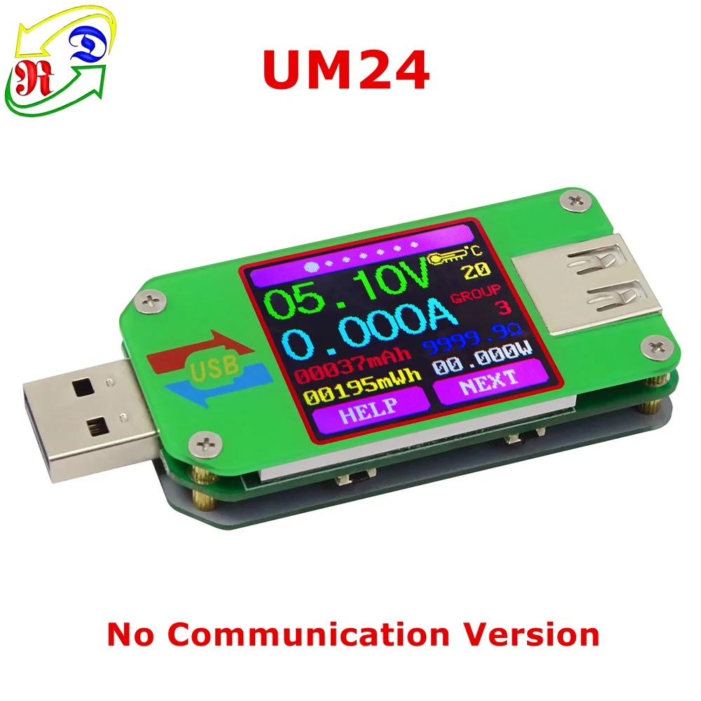 UM24 UM24C приложение USB 2,0 ЖК-дисплей Вольтметр Амперметр батарея заряд напряжение измеритель тока мультиметр кабель измерительный тестер - Цвет: UM24