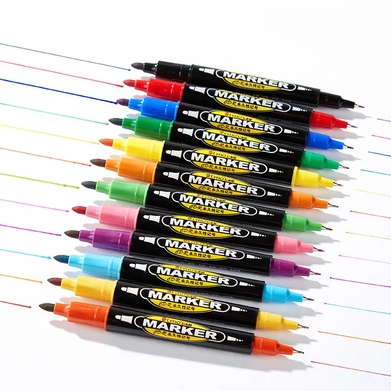 Инфракрасный башня 8-12 цветов на выбор-цвет небольшой зубная щетка с двумя головками масло маркер черная детская кисть для рисования тонкой головой эскизная ручка