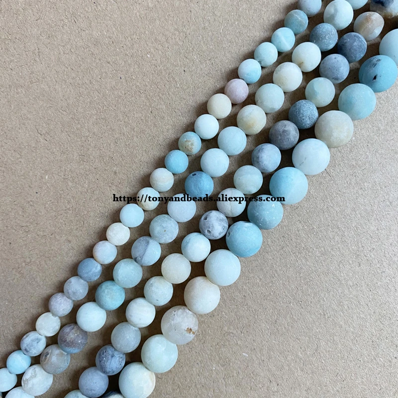 Natural Stone Frost Matte Mixed Colors Amazonite Gem Round Loose Beads 15 Strand 4 6 8 10 12mm Pick Size For Jewelry Making Diy Beads Aliexpress