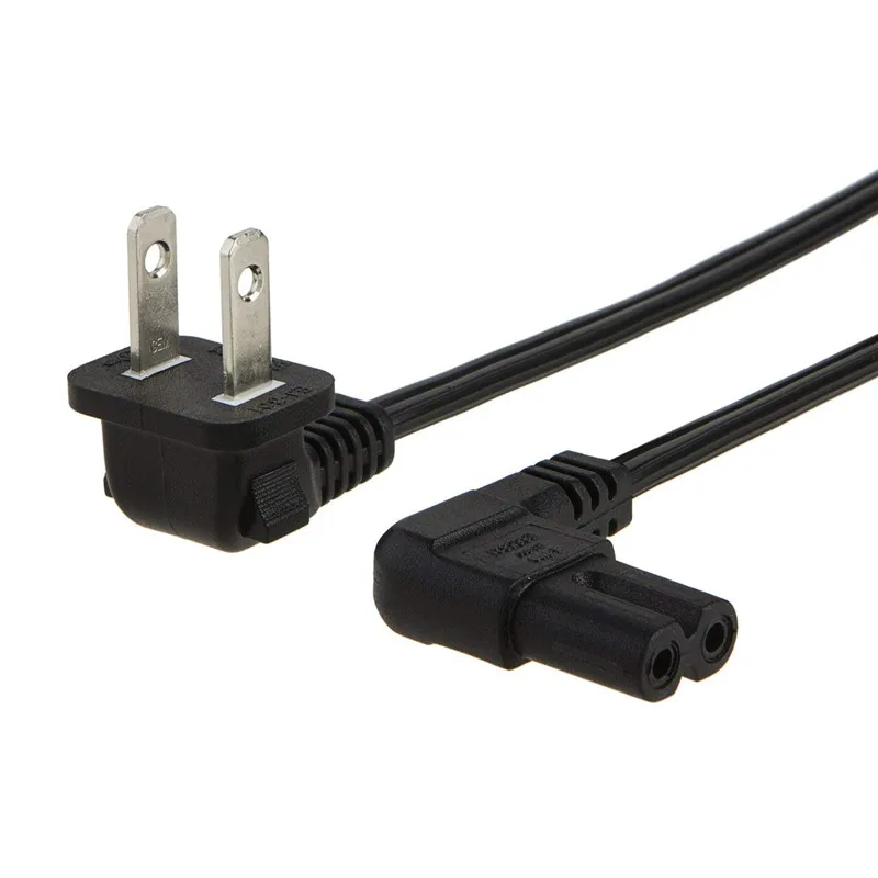 18 AWG угловой 2 гнездовой Неполяризованный шнур питания (IEC320 C7 до Nema 1 15P)|Сетевые