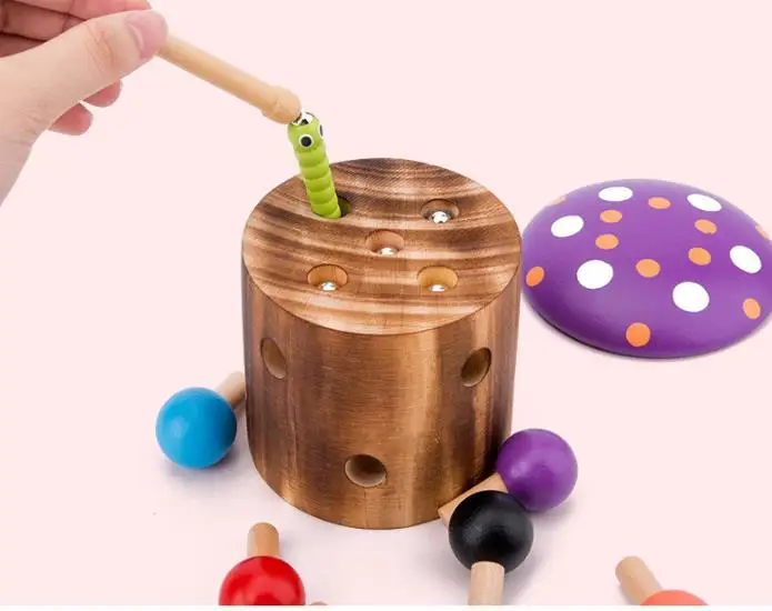 Новые деревянные игрушки montessori гриб и ошибка Охота координации обучающая игрушка для детей