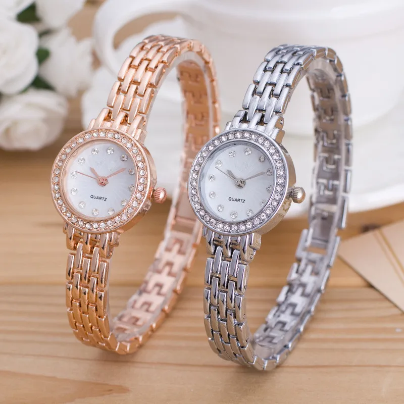 Роскошные Стразы браслет кварцевые Для женщин часы reloj модные часы из розового золота, Для женщин женские часы relojes para mujer
