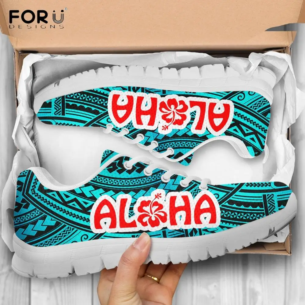 FORUDESIGNS/Polynesian Aloha/женские кроссовки на плоской подошве с цветочным узором