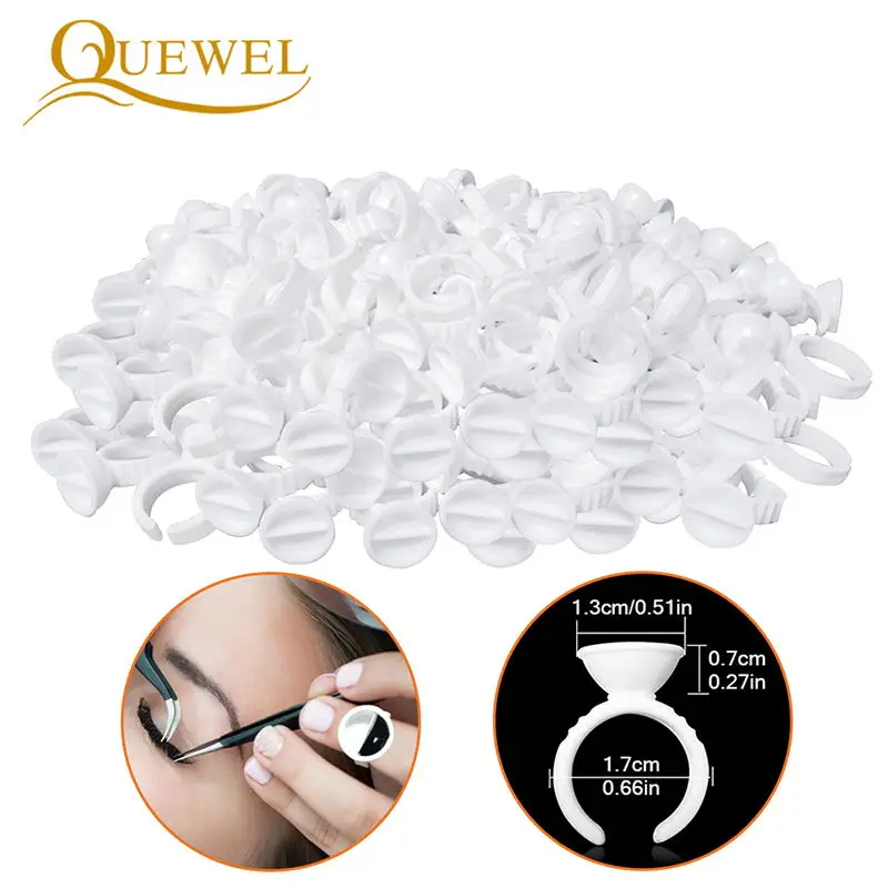 Quewel Disposable Eyelash Extension Set False Eyelashes Tools Kit Lashes Graft Eye Patches Glue Ring Brush Beauty Makeup Bag