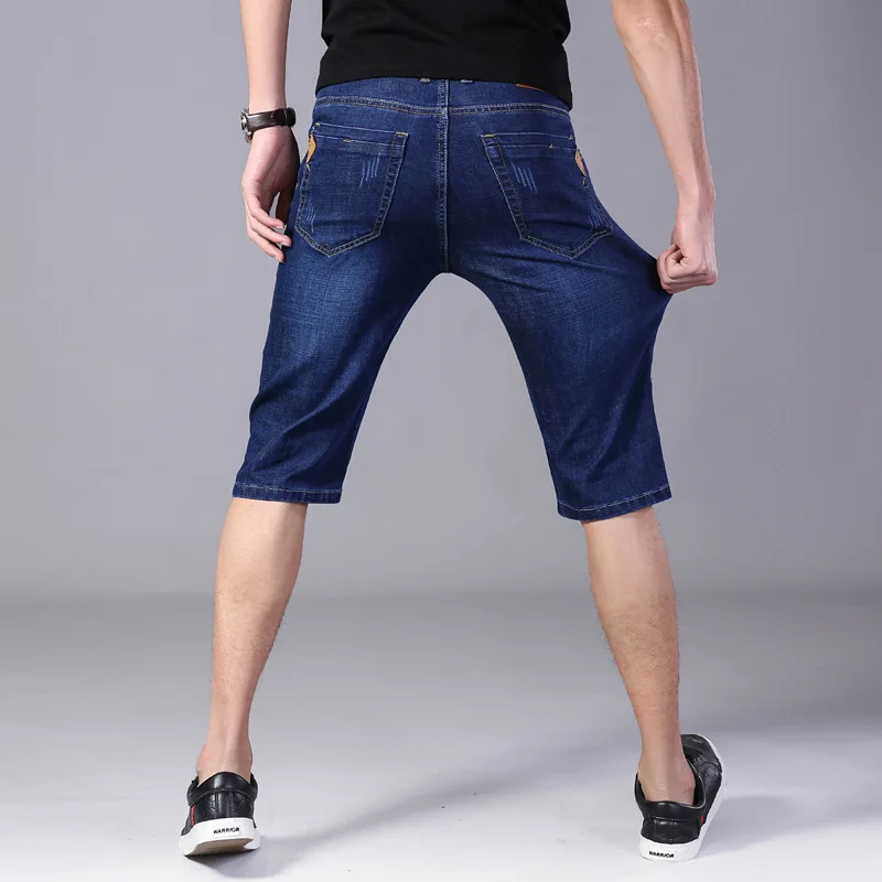 

2020 Newly Summer Fashion Men Jeans Shorts Stretch Cotton Comfort Half Length Casual Short Jeans Simple Elastic Denim Shorts Men