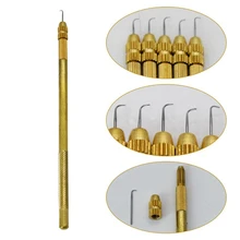 Горячая инструменты для наращивания волос 1 Набор Профессиональный Бронзовый вентилирующий держатель и вентилирующие иглы для кружевных париков