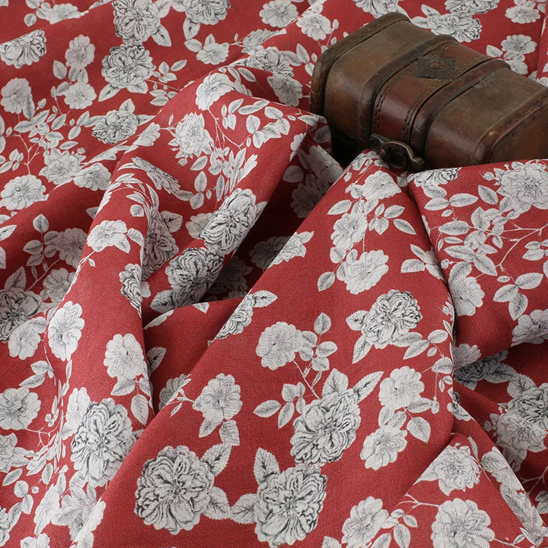 Качественная льняная ткань с цифровой печатью; сезон весна-лето; платье; брюки в стиле пэчворк