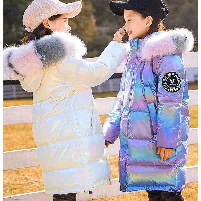 Ropa de marca de moda para niña, chaqueta de plumón cálida de invierno, abrigo de piel, Parka de invierno, deportiva para niño de 3 a 14 y parkas| - AliExpress