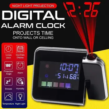 

1 PC Time Projection Clock Digital Display Weather Station Alarm Calender/Clock Function Thermometer Temperature Humidity Meter