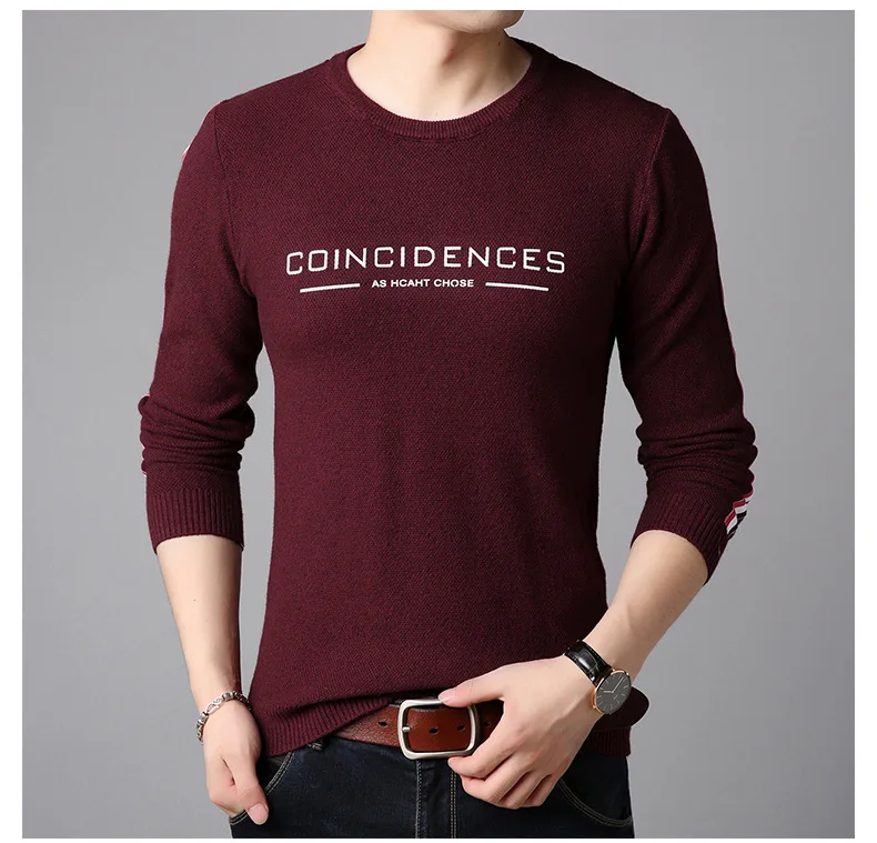 Letra Impressa Blusas Pullovers Casuais Masculinos de