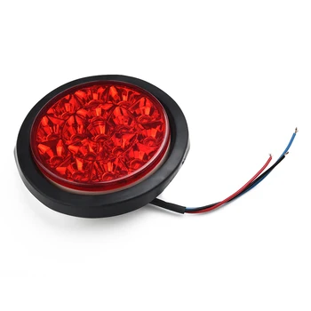 

12V Round Truck Tail Light Wires Bus With Rubber Cover 2pcs 4Inch Round