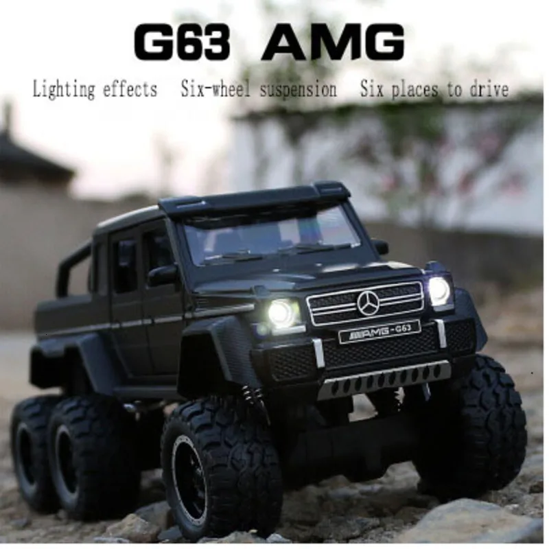 1/32 игрушечный автомобиль из литого сплава Mercedes G63 6WD AM G, Роскошная подвеска, имитация внедорожника, шестидверный автомобиль, открывающиеся детские игрушки