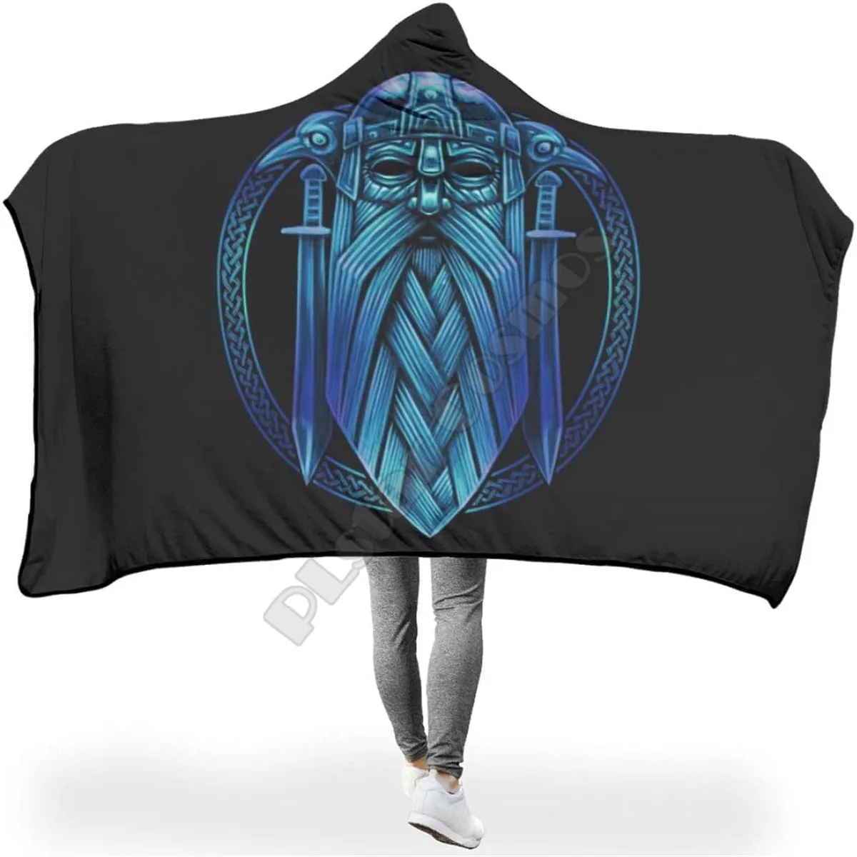 

Дышащее одеяло с капюшоном и татуировками викингов, переносное 3d-одеяло с принтом, одеяло для взрослых и детей, плед, одеяло, Прямая поставка 05