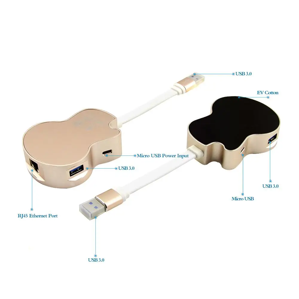 USB 3,0 концентратор Многофункциональный Lan адаптер Ethernet 3 порта гитарный концентратор маршрутизатор USB разветвитель+ Micro USB вход питания для ПК ноутбука