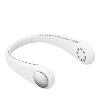 

Hot sell Hands-free Neck Band Hands-Free Hanging USB Rechargeable Dual Fan Mini Air Cooler Summer Portable