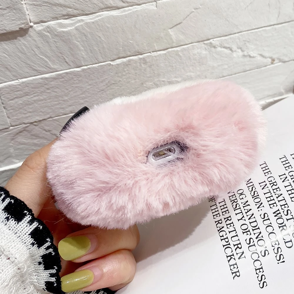 fio fofo com mosquetão pelúcia protetor capa para airpods pro