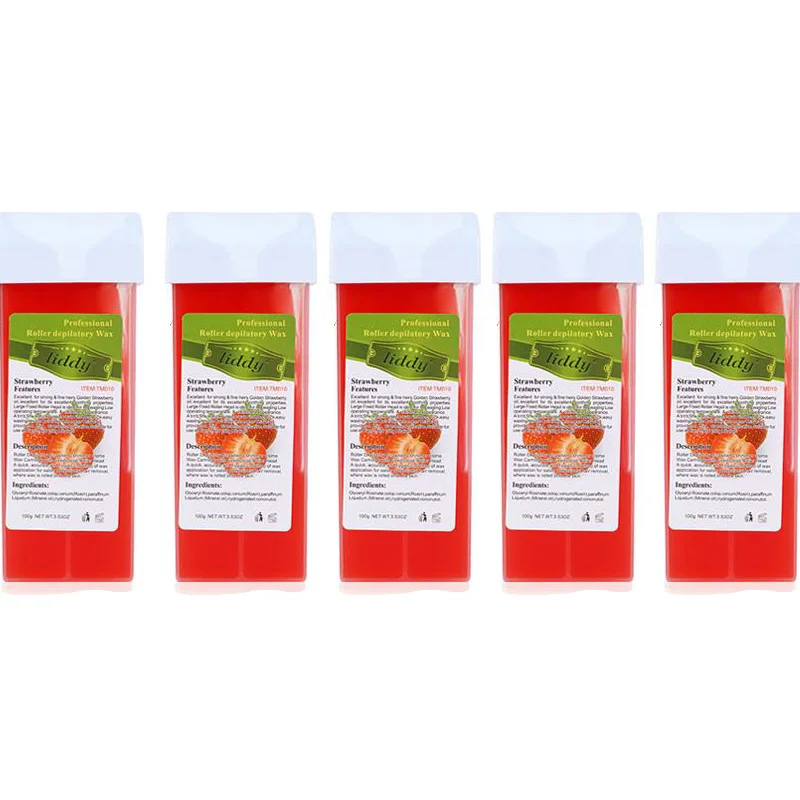 5X Roll On Wax Cartridge Hair Removal Wax Cream 100g Depilatory Cartridge Hot Hair Removal For Women Men Skin care