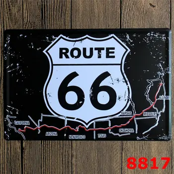 

The Most Authentic Route 66 Since 1926 Metal Tin Signs Retro Motorcycles Car Garage Signage Home Decor Decor Personality Poster