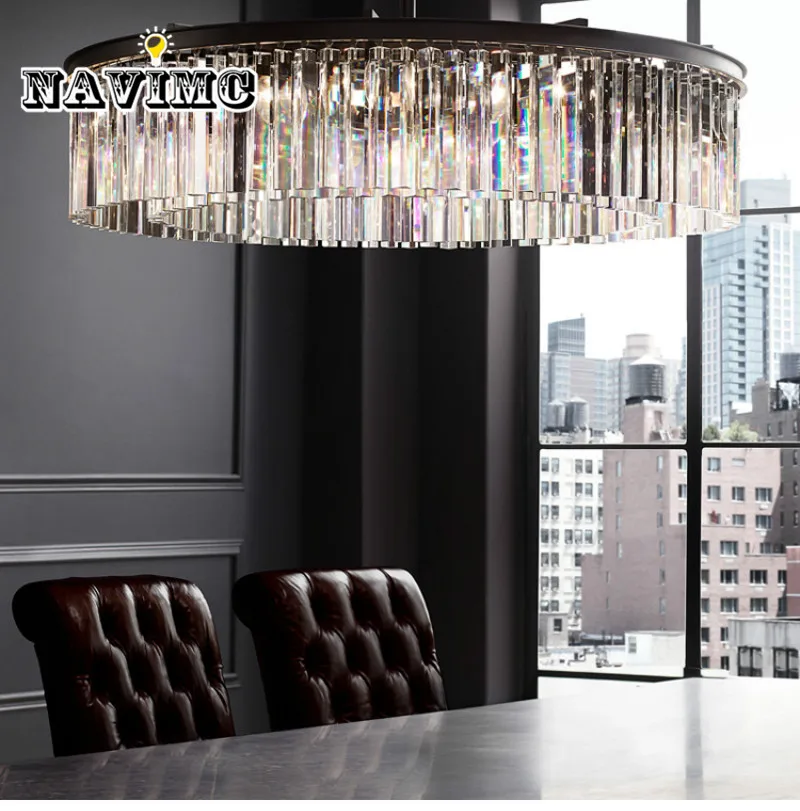 Круглая форма Хрустальная люстра, светильник ing Lustres, подвесной светильник для ресторана, хрустальная лампа в американском стиле